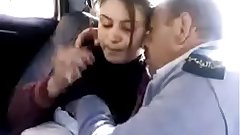 Security man search a girl for drugs
