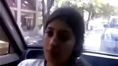 Sweet Indian girl sucks in the car