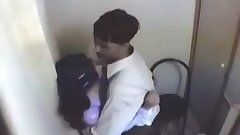 indian girl having fun with her boyfriend in internet cafe
