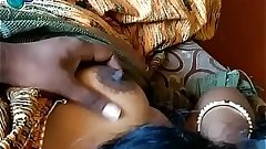 Tamil hubby pressing his wife big boobs in saree while watching tamil news on tv